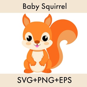 Cute Squirrel Svg, Squirrel Clipart, Squirrel Cut File, Baby Squirrel Svg, Woodland Animal Svg, Squirrel PNG, Squirrel Vector, Squirrel Png
