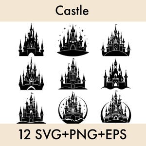 Castle svg bundle, castle clipart, Heart Head Mickey mouse, magic kingdom svg, cut files for cricut silhouette