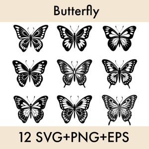 Papillon SVG, fichiers SVG Bundle papillon, papillon SVG en couches, fichiers papillon pour Cricut, clipart papillon, papillons Svg, Silhouette