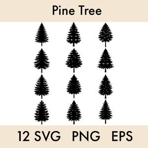 Forest Svg Bundle, Pine Trees Svg, Pine Forest Svg, Tree svg, Tree silhouette svg, Pine Tree Clipart, Forest Tree Line Png