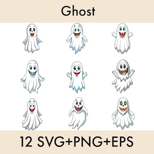 Ghost bundle svg, Ghost Svg, Halloween Svg, Cute Ghost Svg, Ghost Clipart, Halloween Clipart, Ghost Files For Cricut, Ghost Silhouette