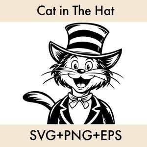 Cat in the Hat, Green Eggs and ham - Silhouettes Digital Download, SVG, PNG, Cricut, Silhouette Cut File, Vector Instant Download,Dr Seuss