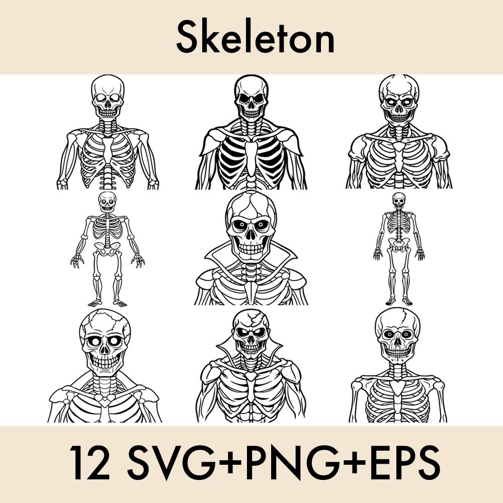 SKELETON SVG, Skeleton Svg Bundle, Skeleton Clipart, Skeleton Cut Files ...