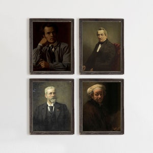 Portrait Gallery Wall | Moody Art Decor | Dark Academia Prints | Antique Portraits - Printable DIGITAL DOWNLOAD