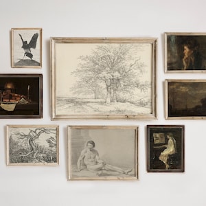 Dark Academia Gallery Wall Print Set | Dark Academia Decor | Antique French Victorian Art Decor | Moody Prints - Printable DIGITAL DOWNLOAD