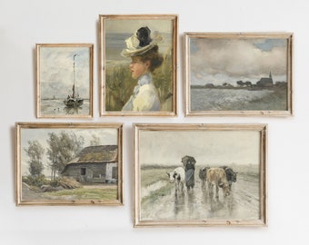 Vintage Gallery Wall Print Set / Decoración de arte de granja neutral - DESCARGA DIGITAL imprimible