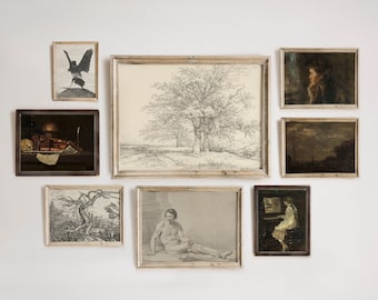 Ensemble d'impressions murales Dark Academia Gallery | Décor universitaire sombre | Décor d'art victorien français antique | Moody Prints - TÉLÉCHARGEMENT NUMÉRIQUE imprimable