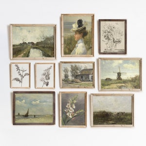 Vintage Gallery Wall Print Set | Neutral Farmhouse Art Decor - Printable DIGITAL DOWNLOAD