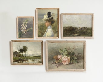 Vintage Gallery Wall Print Set | Neutral Farmhouse Art Decor - Printable DIGITAL DOWNLOAD