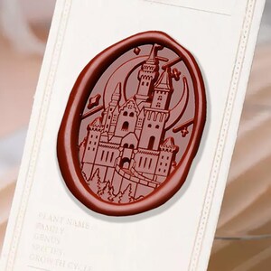Sello de castillo de luz de luna, sello de lacre, sello decorativo de lacre, sello decorativo de sobre/carta de invitación/caja de regalo/cuenta de mano