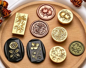 Chinese and European Pattern Wax Seal Stamp,Flower Seal,Decorative Wax Seal for Wedding Invitation,Envelope Sealing,Handmade Craft Gifts