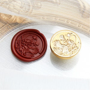 Lotus Blüte,Wax Seal Stempel,Wax Seal Deko Siegel,Briefumschlag/Einladungsbrief/Geschenkbox/Handbuch Deko Siegel