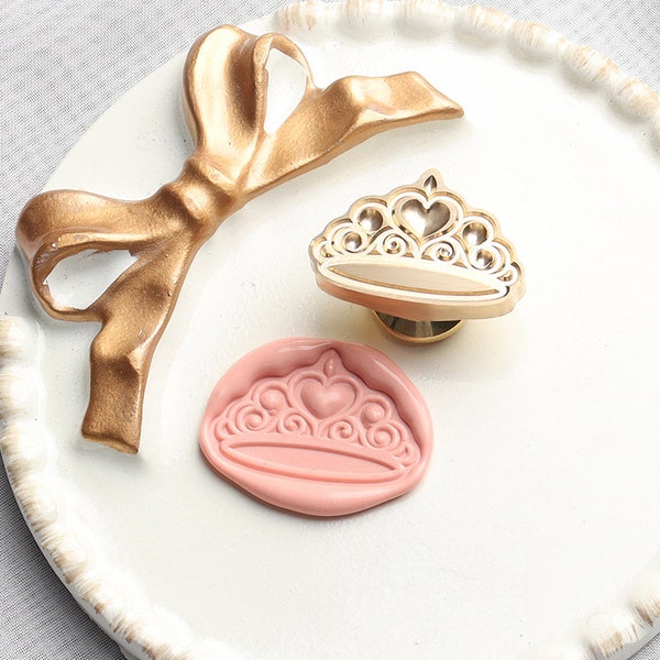 3D Embossed Crown Seal，Wax seal stamp，Wax seal decorative seal, envelope/invitation letter/gift box/handbook decorative seal