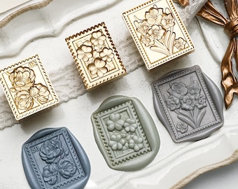 Plant Series-3D Embossed，Vintage seal, 3D relief seal，Wax Seal Stamp, European style relief seal，wax seal,Wedding Stamp,Personalized Stamp