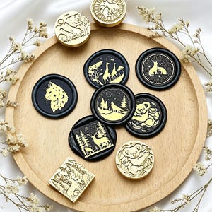 Wachssiegelstempel mit Waldtiermotiv, Siegelwachssiegel mit Wildtiermuster für Hochzeitseinladungen, Umschläge, Verpackungen, Geschenkboxen und Bastelbedarf