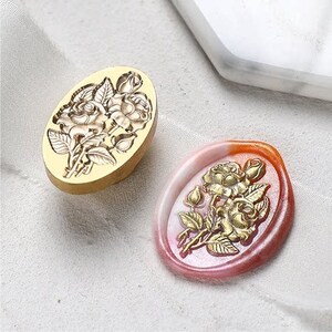 Sello de floración de rosa, Sello de sello de cera, Sello decorativo de sello de cera, sobre / carta de invitación / caja de regalo / sello decorativo de manual