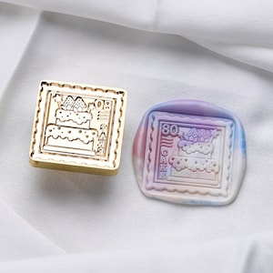 Sello cuadrado - Pastel, sello de lacre, sello decorativo de lacre, sello decorativo para sobres, cartas de invitación, cajas de regalo y manuales.