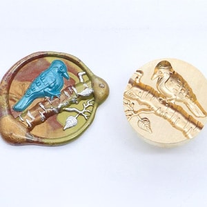Sello de pájaro carpintero, sello de sello de cera, sello decorativo de sello de cera, sobre / carta de invitación / caja de regalo / sello decorativo de cuenta de mano