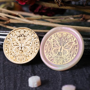 Sello de mariposa de ensueño, sello de cera, sello decorativo de sello de cera, sobre / carta de invitación / caja de regalo / sello decorativo de manual
