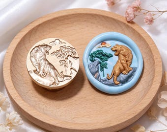 Wild Animals - Tigers Wax Seal Stamp,Wedding Invitation Sealing Wax Kit,Decorative Wax Seal for Envelope,Journaling,Handmade Craft Gifts