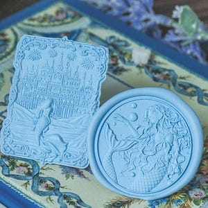 Sceau de la sirène mystérieuse, tampon en cire, sceau décoratif en cire, enveloppe/lettre d'invitation/boîte-cadeau/cachet décoratif pour compte