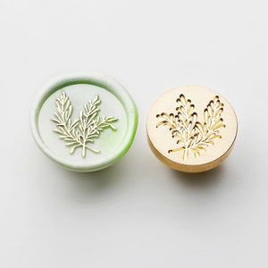 Carimbo de cera, série de plantas e flores, selo de cera personalizado para convites de casamento, carimbo de casamento, carimbo de feriado