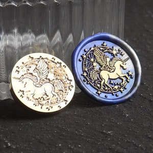 Starry Unicorn seal，Wax seal stamp，Wax seal decorative seal, envelope/invitation letter/gift box/handbook decorative seal