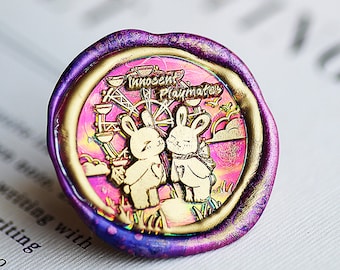 Sello de cera con forma de conejo, sello decorativo para cartas de invitación