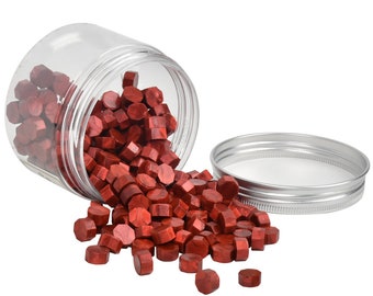 200pcs Octagonal Pearlescent Sealing Wax, Sealing Wax, Red Sealing Wax, Wax Sealing Beads for envelope sealing and decoration