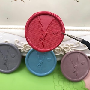 Sello de cremallera de tela, sello de sello de cera, sello decorativo de sello de cera, sobre / carta de invitación / caja de regalo / sello decorativo de manual