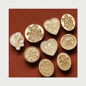 Sello de serie de plantas, rosa/violeta/camelia, sello de relieve 3D, sello de sello de cera, sello de relieve de estilo europeo, sello de cera, sello de boda, sello personalizado