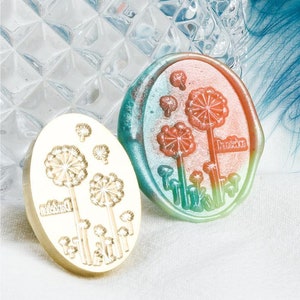 Sello de diente de león, sello de lacre, sello decorativo de lacre, sello decorativo de sobre/carta de invitación/caja de regalo/cuenta de mano