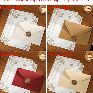 Briefumschlag-Set mit Leinenmuster, Retro-Geschenk für Männer und Frauen, Liebesbriefe, besonderes Papier, Umschlag-Set mit Siegelwachsaufklebern Bild 8