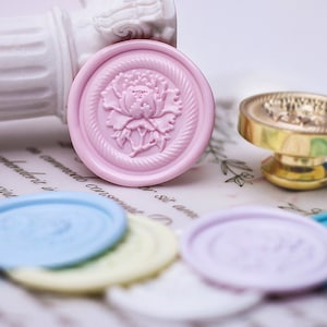 Sello de flor de peonía, sello de cera, sello decorativo de sello de cera, sobre/carta de invitación/caja de regalo/sello decorativo de manual