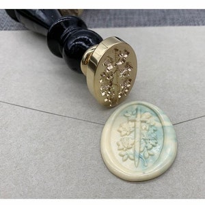 Wachssiegel Stempel, Schwert und Rose Dekoration Stempel, 3D Prägestempel, Hand Konto Umschlag Siegellack Stempel