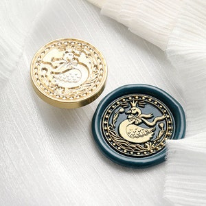 Sello de cisne con corona, sello de lacre, sello decorativo de lacre, sello decorativo para sobres, cartas de invitación, cajas de regalo y manuales.