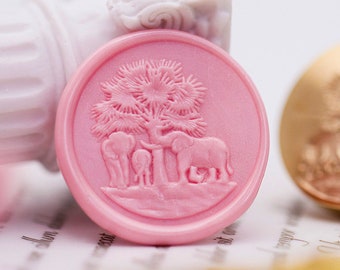 Three Elephants Wax Seal Stamp, Retro Brass Animal Sealing Stamp for Envelopes, Wedding Invitations, Letter Sealing & DIY Craft Stationery