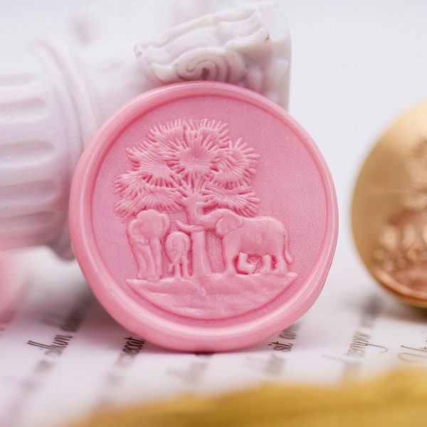 Group of elephants seal，Wax seal stamp，Wax seal decorative seal, envelope/invitation letter/gift box/handbook decorative seal