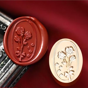 Sello de amor de rosa, sello limitado del Día de San Valentín, sello de cera, sello decorativo de sello de cera, sobre / carta de invitación / caja de regalo / cuenta de mano