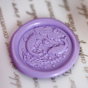 Koi - Sello de pez dorado, Sello de sello de cera, Sello decorativo de sello de cera, sobre/carta de invitación/caja de regalo/sello decorativo de manual