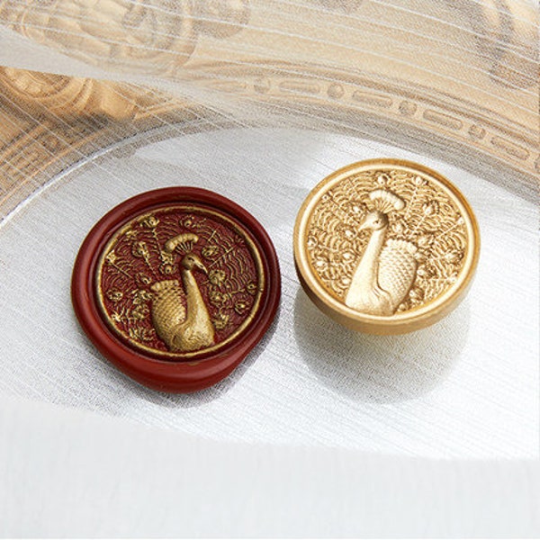 Peacock seal，Wax seal stamp，Wax seal decorative seal, envelope/invitation letter/gift box/handbook decorative seal