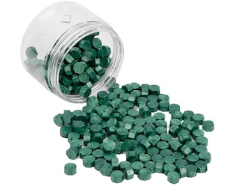 200pcs Octagonal Pearlescent Sealing Wax, Sealing Wax, Green Sealing Wax, Wax Sealing Beads for envelope sealing and decoration