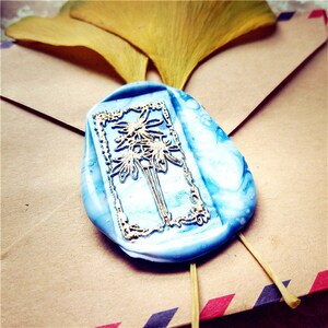 Sello de cera, sello de boda, sello de flor, decoración de sello de invitación de sobre de cuenta de mano, impresión de cera de sello