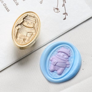 Oso en sello de suéter, sello de sello de cera, sello decorativo de sello de cera, sobre / carta de invitación / caja de regalo / sello decorativo de manual