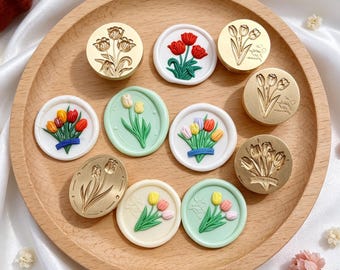 3D Relief Tulip Wax Seal Stamp,Flower Seal,Decorative Wax Seal for Wedding Invitation,Envelope Sealing,Journaling,Handmade Craft Gifts