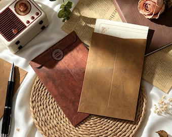 6.3x4.3in Vintage Antique Kraft Paper Envelope,Old Style Envelope Handwritten Letters,Wedding Invitation,Antique Style Mailing Envelope Set