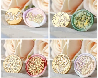 Plant Flowers Wax Seal Stamp,Wedding Invitation Sealing Wax Kit,Decorative Wax Seal for Envelope,Journaling,Handmade Craft Gifts