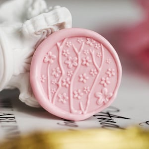 Sello de flores de cerezo, sello de cera, sello decorativo de sello de cera, sobre/carta de invitación/caja de regalo/sello decorativo de manual