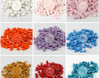 100pcs/bag 53-color wax seal stamp wax granules, octagonal wax granules, Special wax for wax sealing seal，wax beads，wax melts，wax seal beads