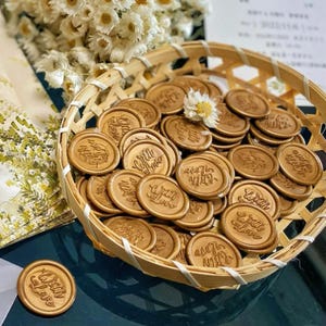 Wax seals stickers, Custom logo wax sticker, Handmade wax seal stickers for wedding invitation, Self-Adhesive envelope wax stickers